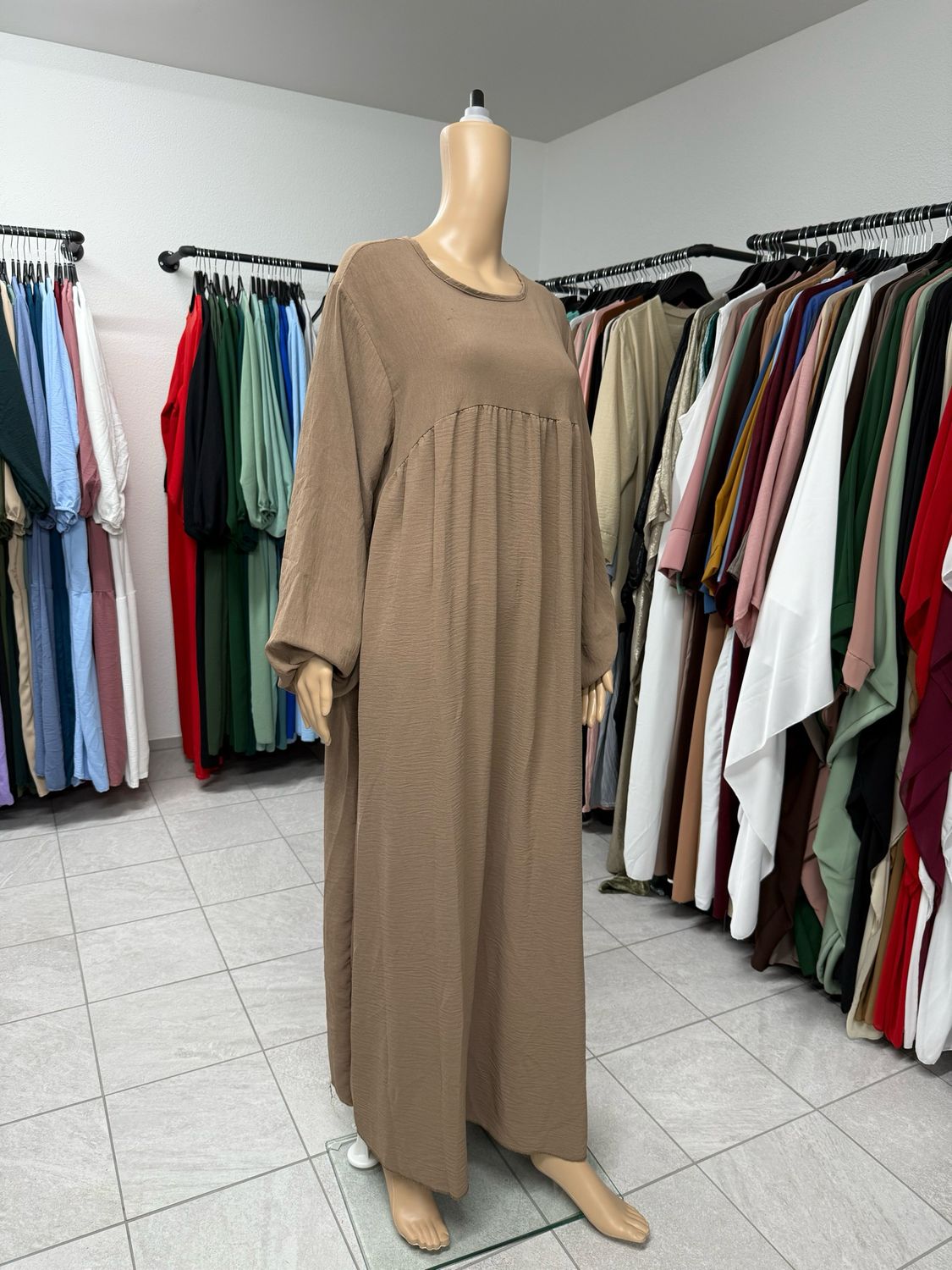 Abaya-Ballonärmel taupe