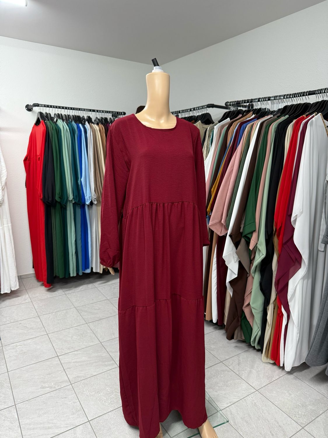 Abaya Kleid bordeauxrot