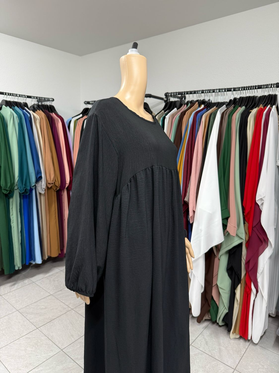 Abaya-Ballonärmel schwarz