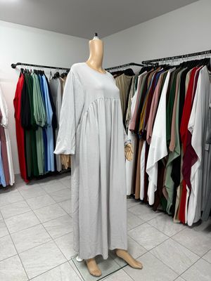 Abaya-Ballonärmel grau