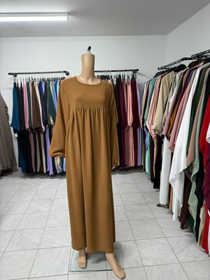 Abaya-Ballonärmel hellbraun