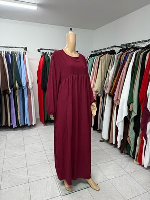 Abaya-Ballonärmel Bordeauxrot