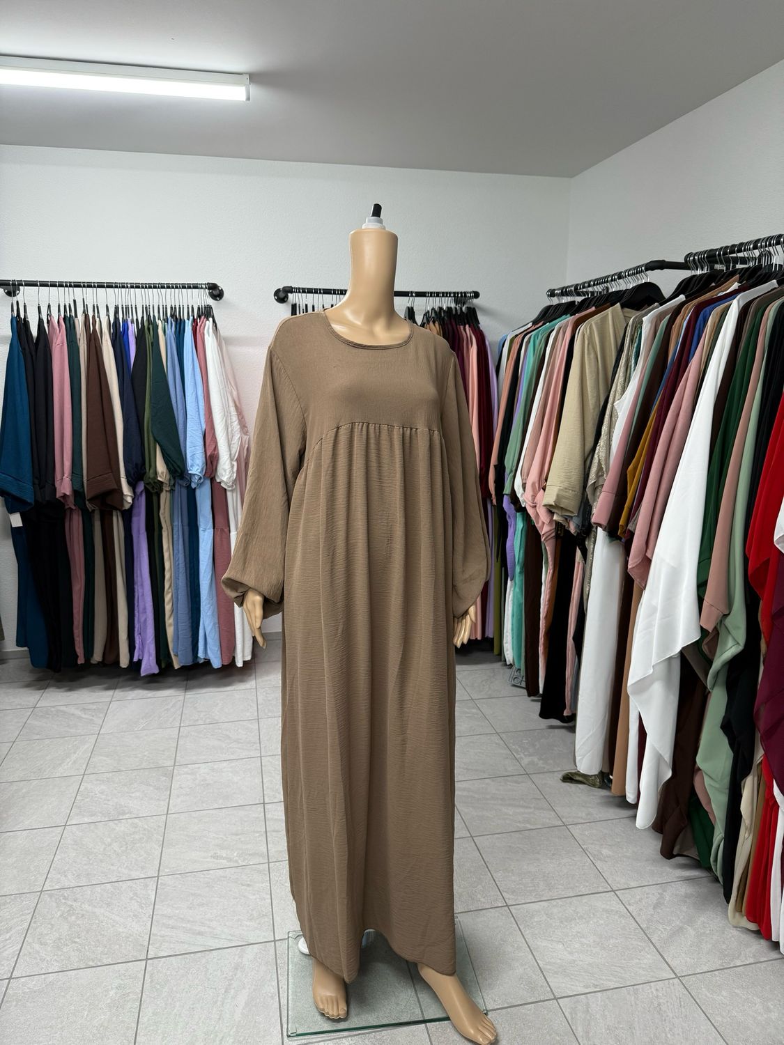 Abaya-Ballonärmel taupe
