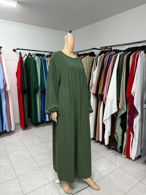 Abaya-Ballonärmel khaki