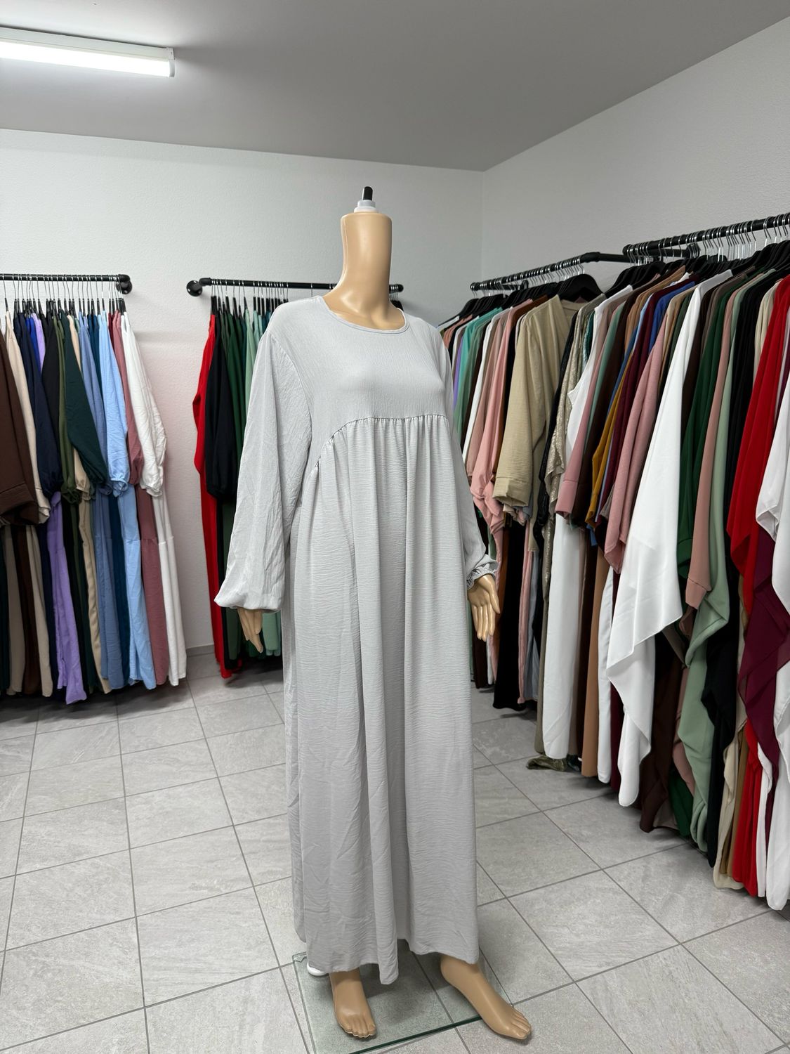 Abaya-Ballonärmel grau