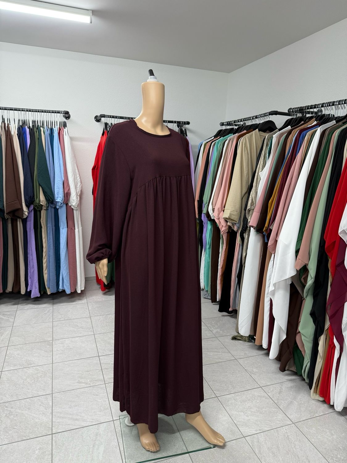Abaya-Ballonärmel pflaume