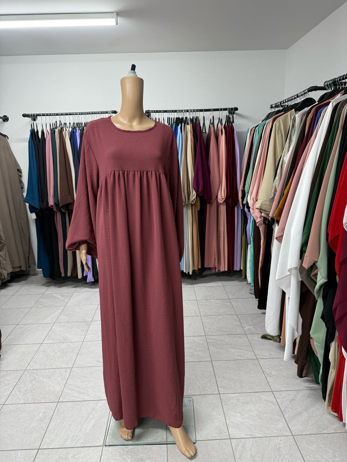 Abaya Ballonärmeli terracota