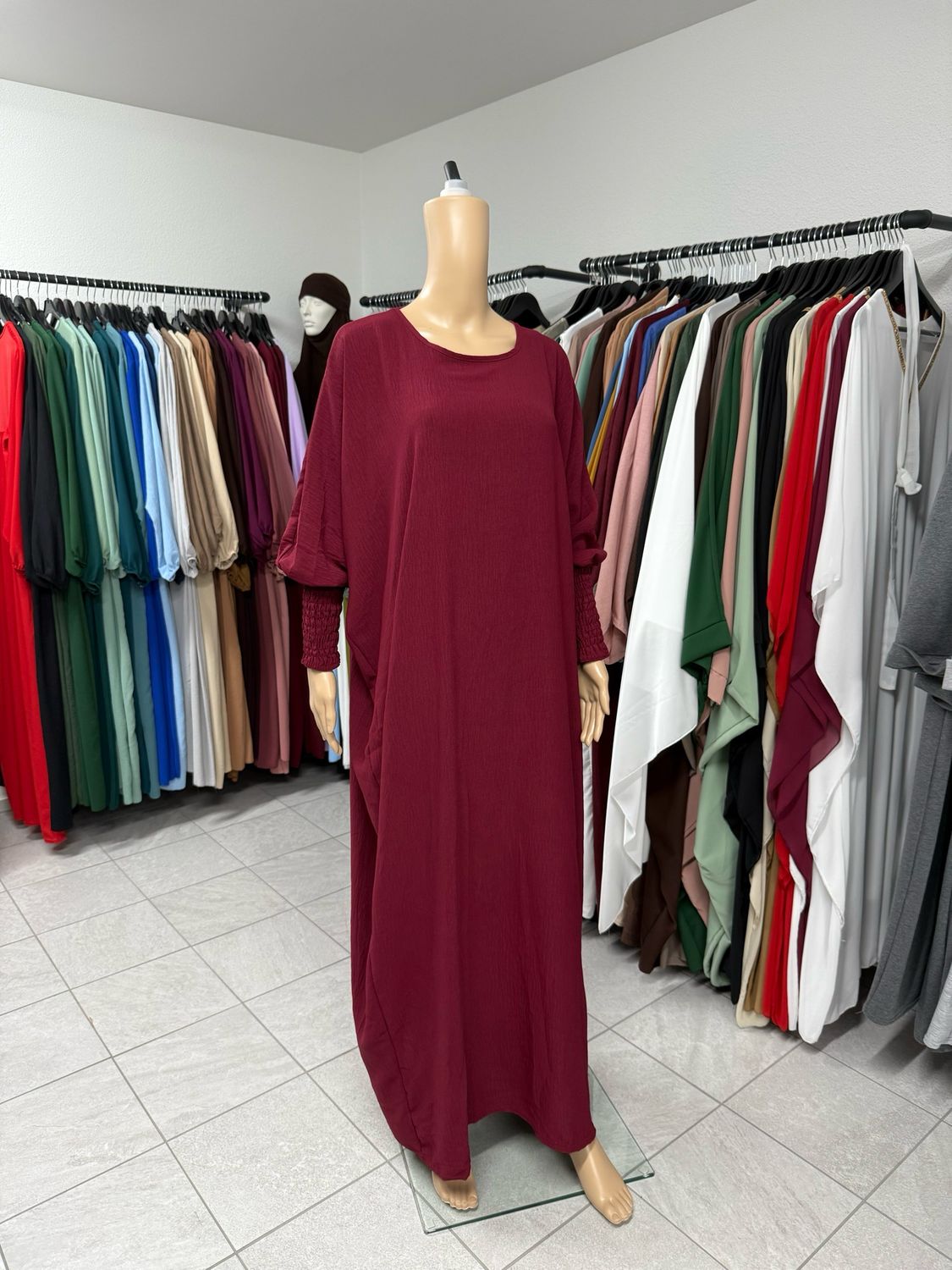 Schmetterling Abaya mit Gummiband bordeauxrot 
