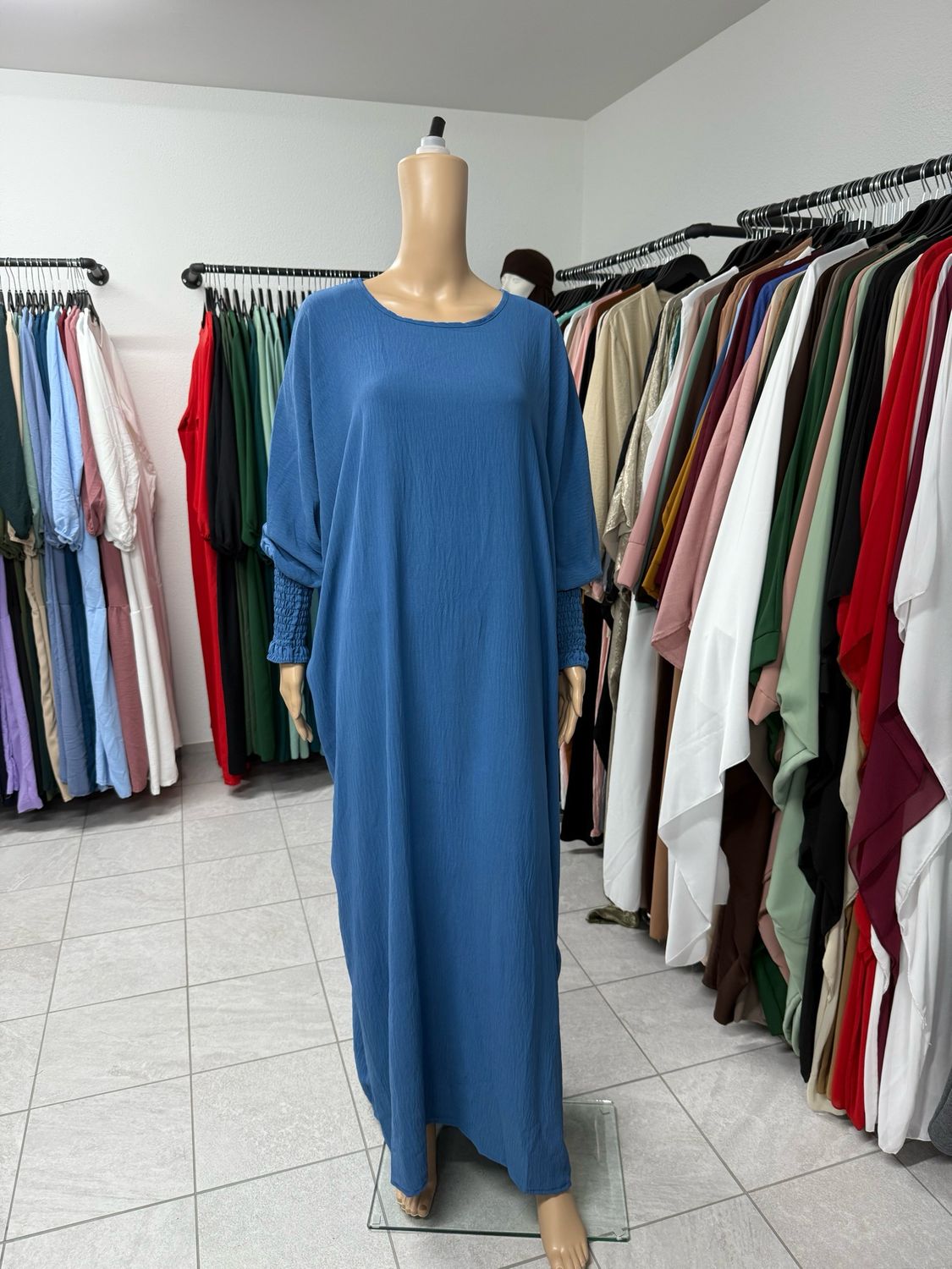 Schmetterling Abaya mit Gummiband  hellblau