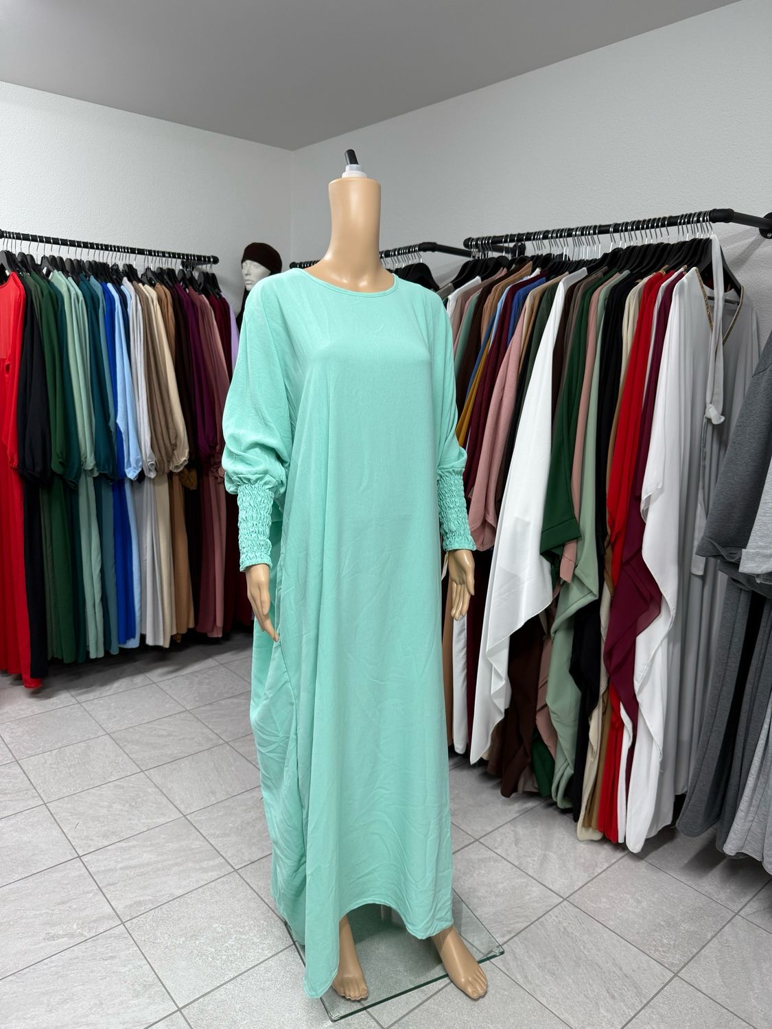 Schmetterling Abaya mit Gummiband wassergrün
