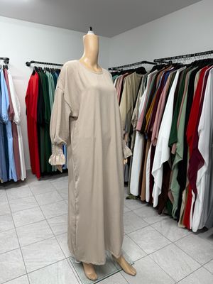 Abaya mit Gummiband beige