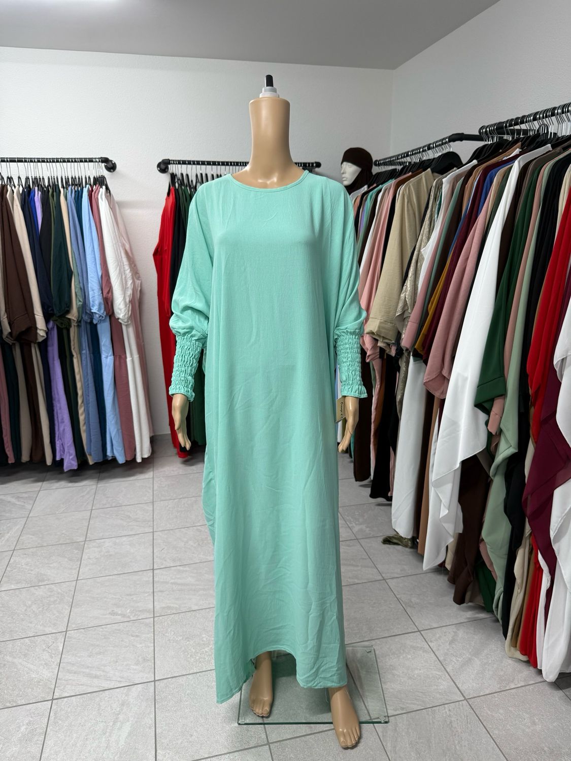 Schmetterling Abaya mit Gummiband wassergrün