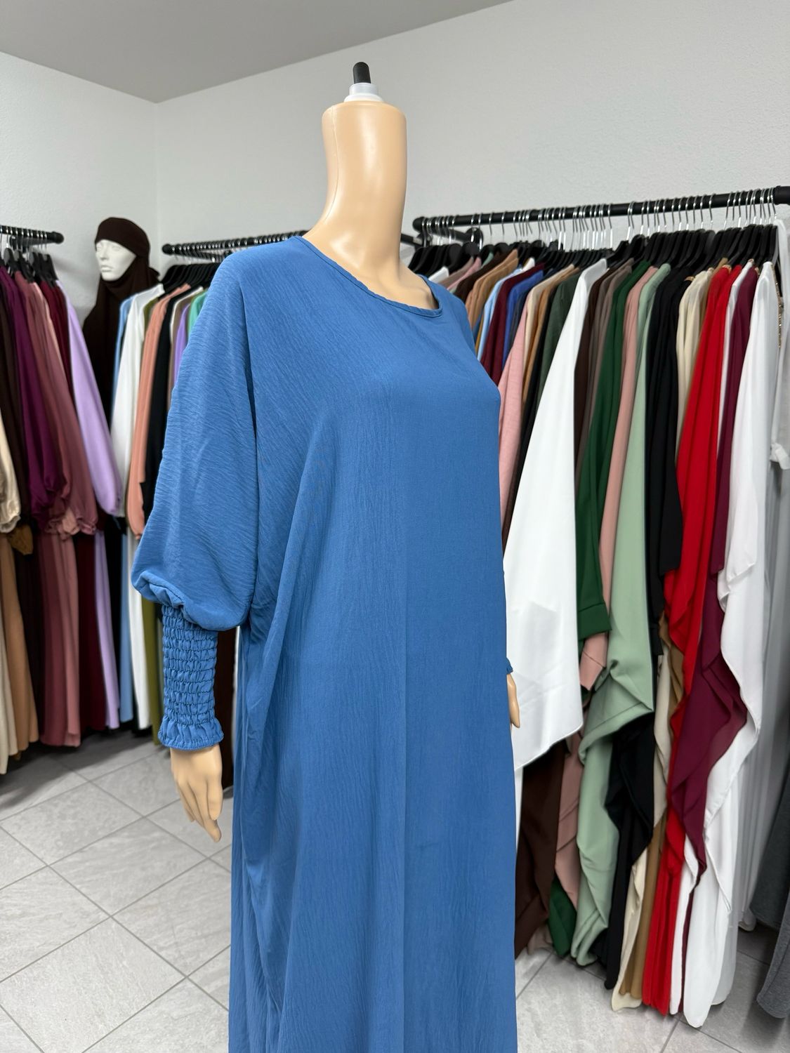 Schmetterling Abaya mit Gummiband  hellblau