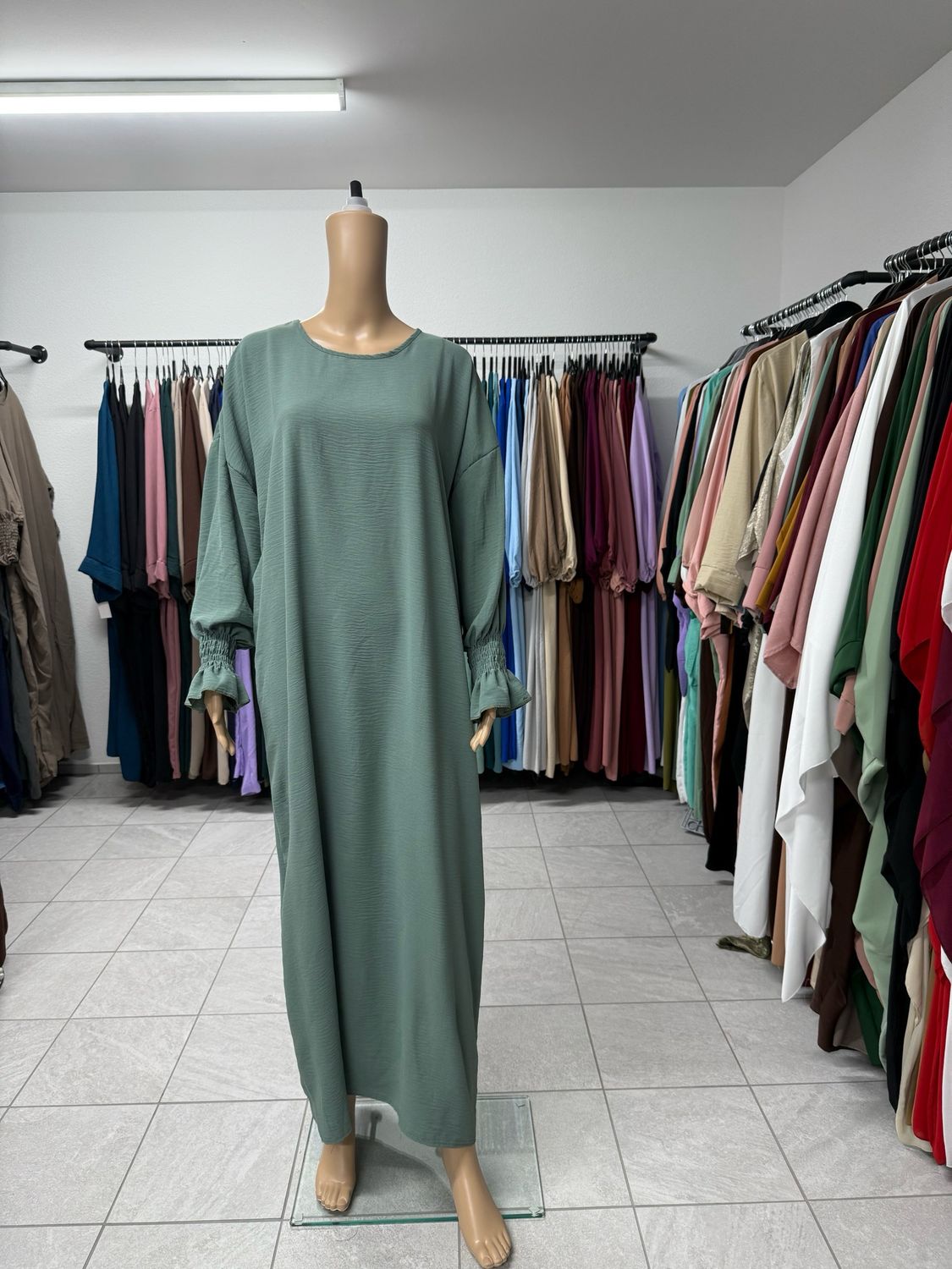 Abaya mit Gummiband turkis