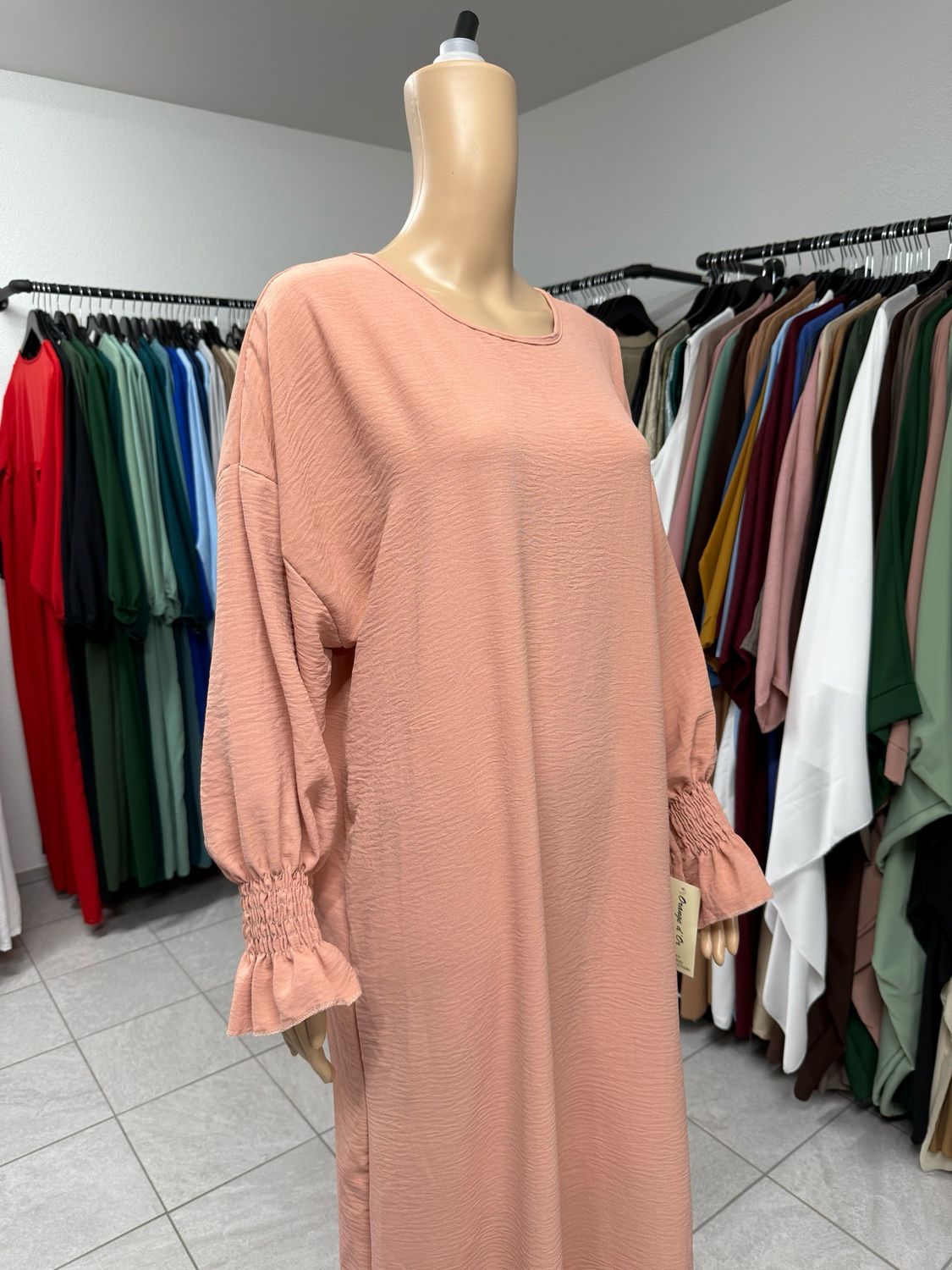 Abaya mit Gummiband nude
