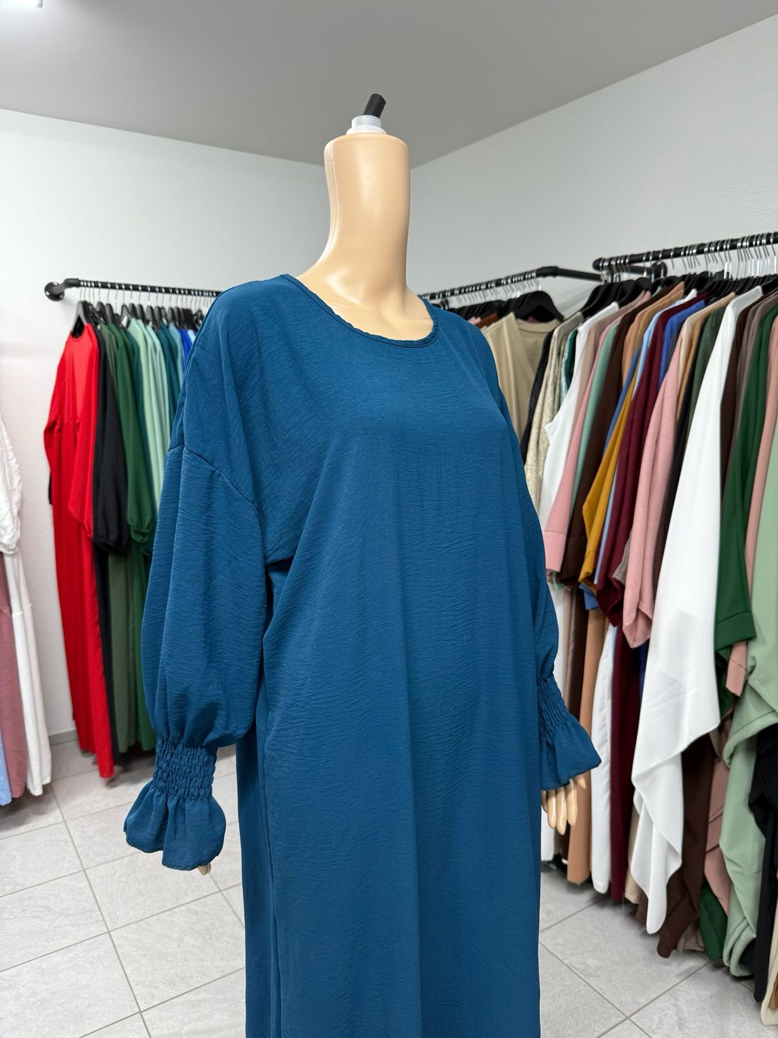 Abaya mit Gummiband enteblau