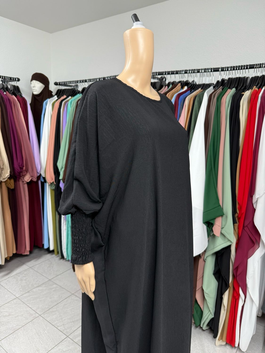 Schmetterling Abaya mit Gummiband schwarz