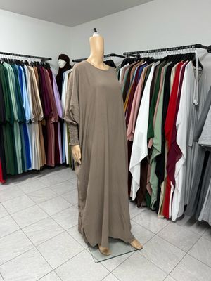 Schmetterling Abaya mit Gummiband taupe