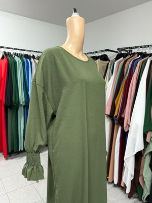 Abaya mit Gummiband khaki