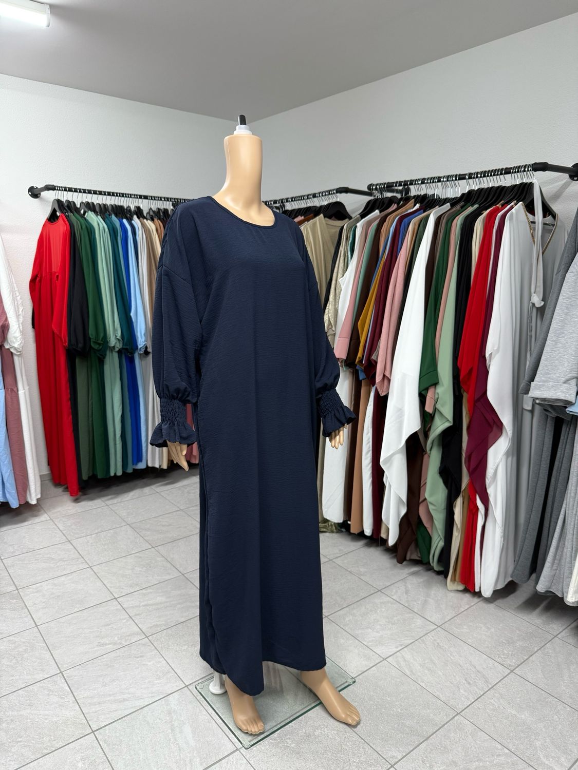 Abaya mit Gummiband dunkleblau 