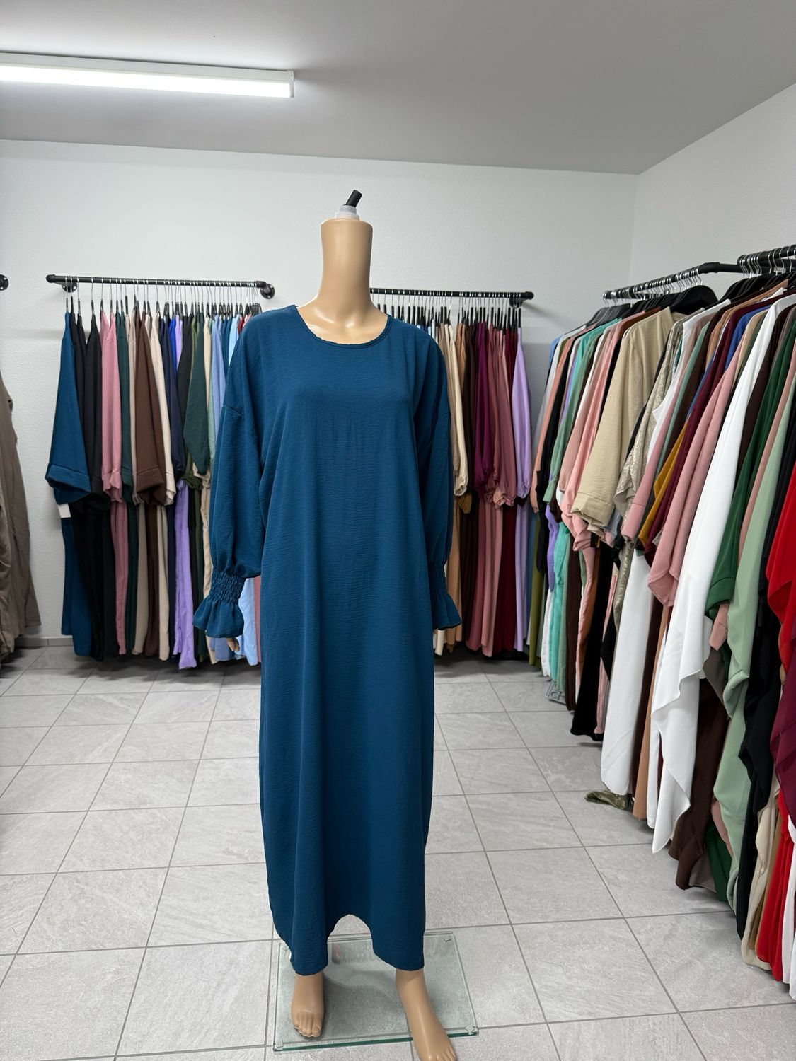 Abaya mit Gummiband enteblau