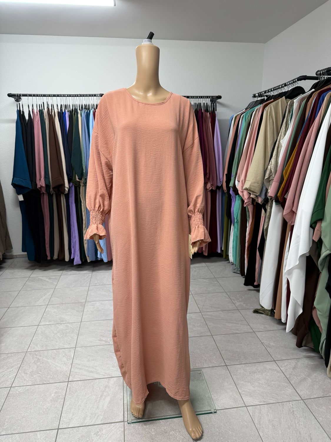 Abaya mit Gummiband nude