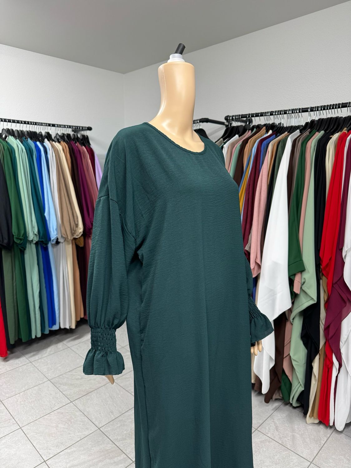 Abaya mit Gummiband grün