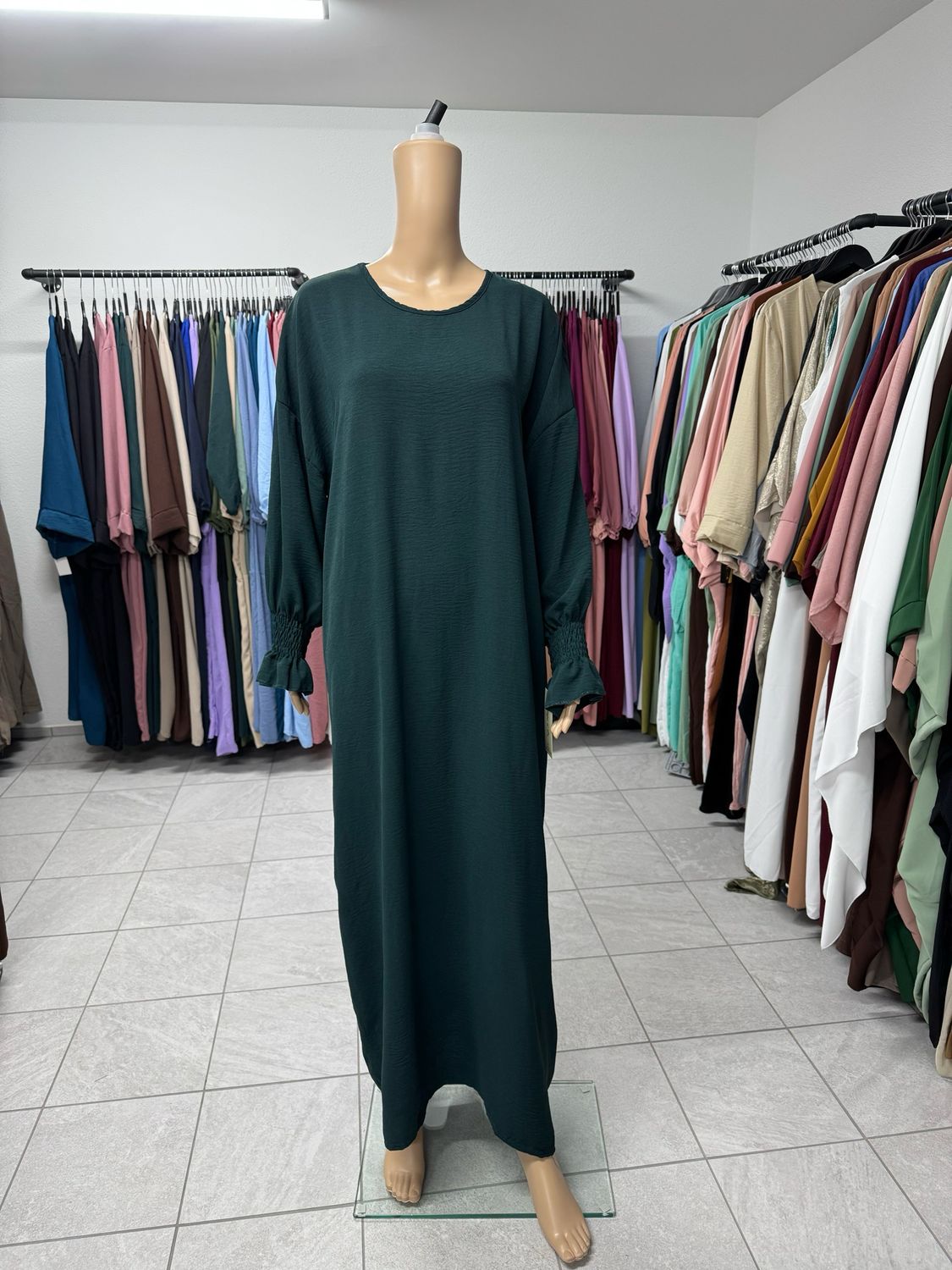Abaya mit Gummiband grün