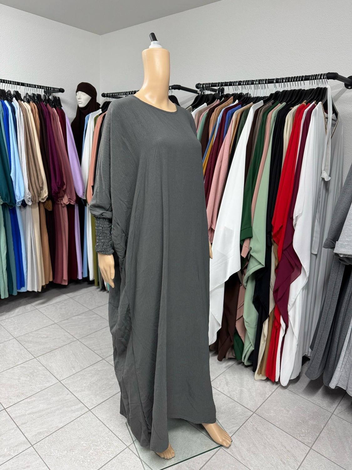Schmetterling Abaya  mit gummiband dunklegrau
