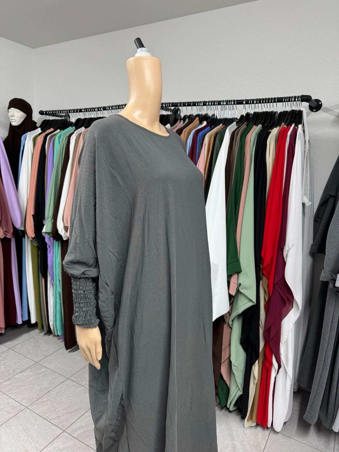 Schmetterling Abaya  mit gummiband dunklegrau