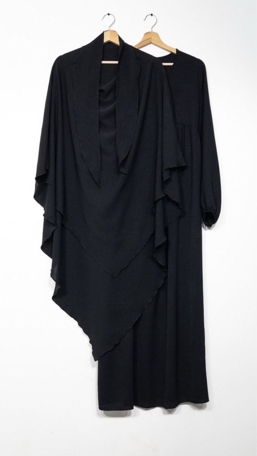 Set Abaya Khimar schwarz