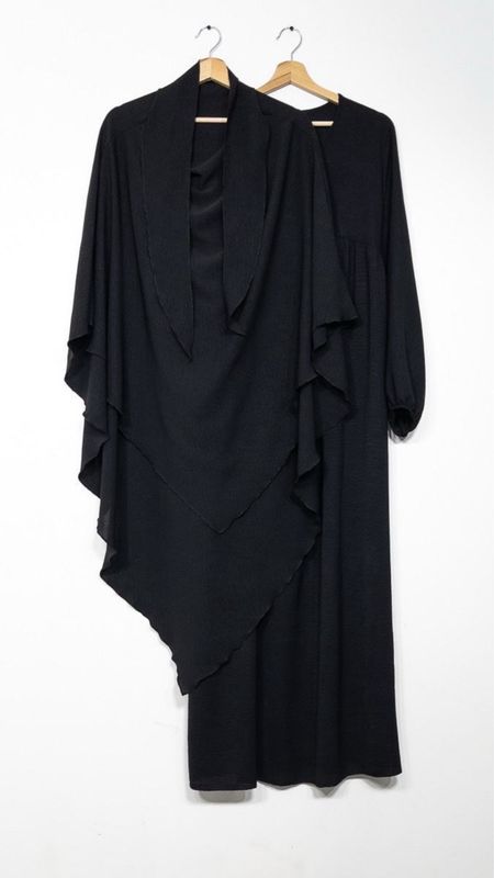 Set Abaya Khimar schwarz