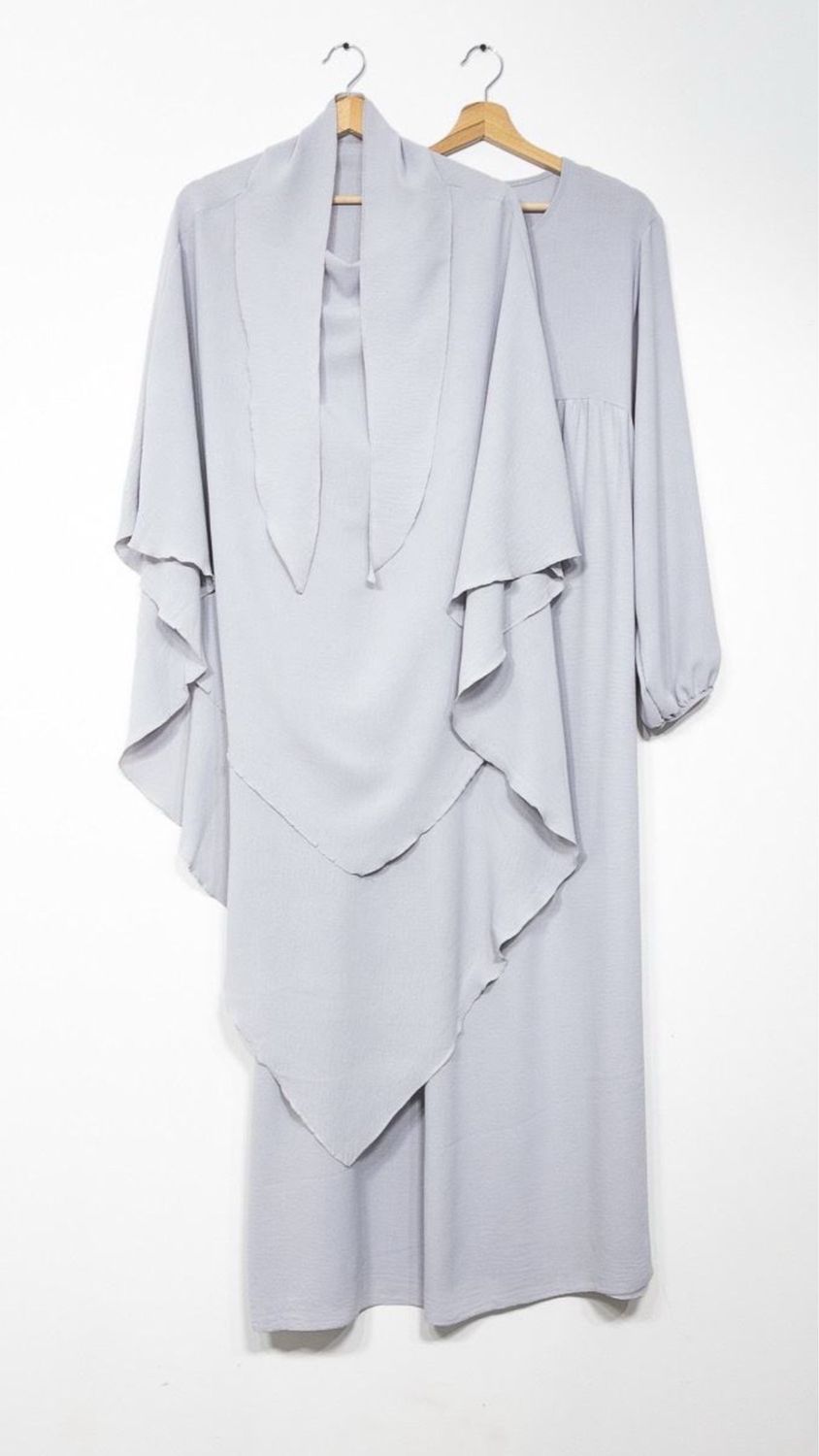 Set Abaya Khimar  grau