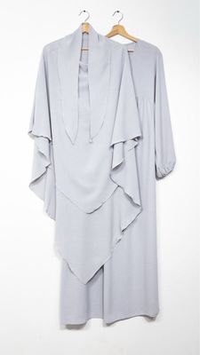 Set Abaya Khimar  grau