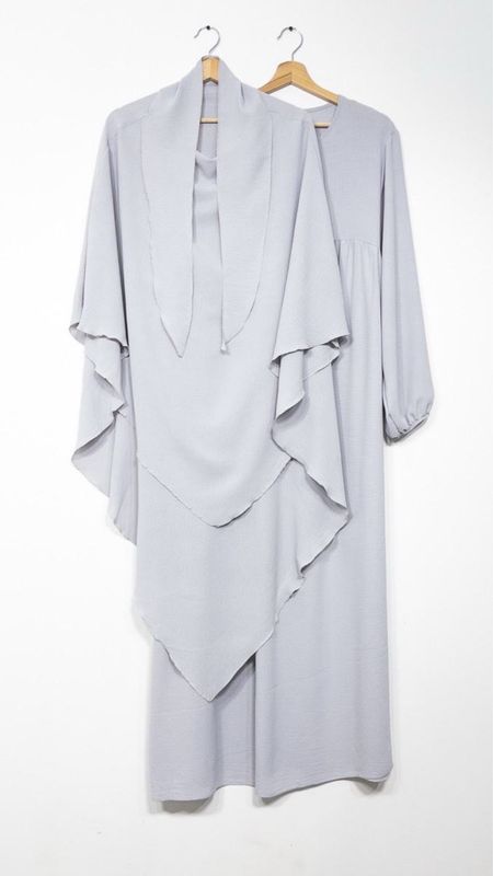 Set Abaya Khimar  grau
