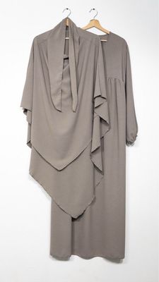 Set Abaya Khimar taupe