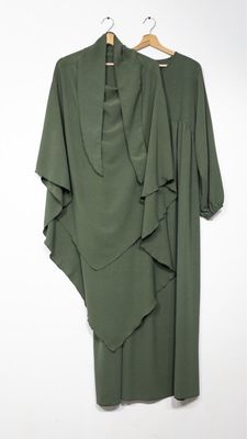 Set Abaya Khimar khaki