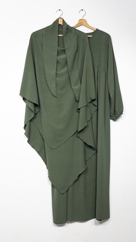 Set Abaya Khimar khaki