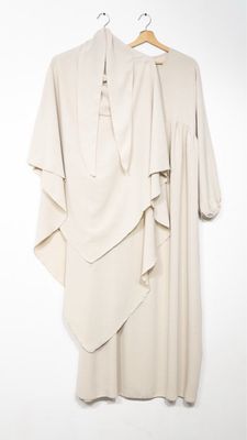 Set Abaya Khimar beige