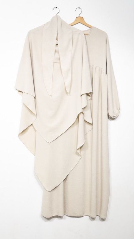 Set Abaya Khimar beige