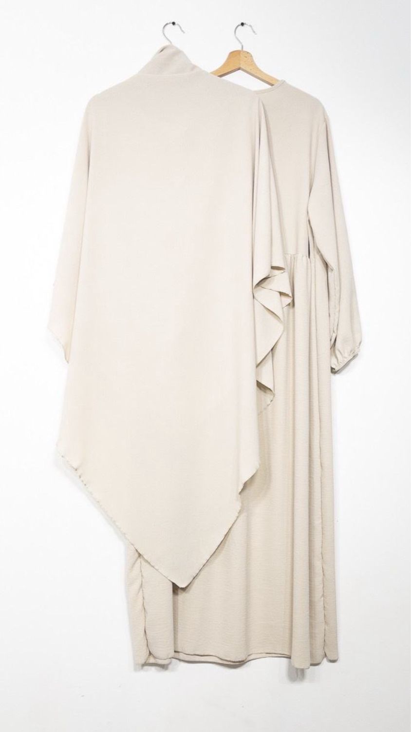 Set Abaya Khimar beige