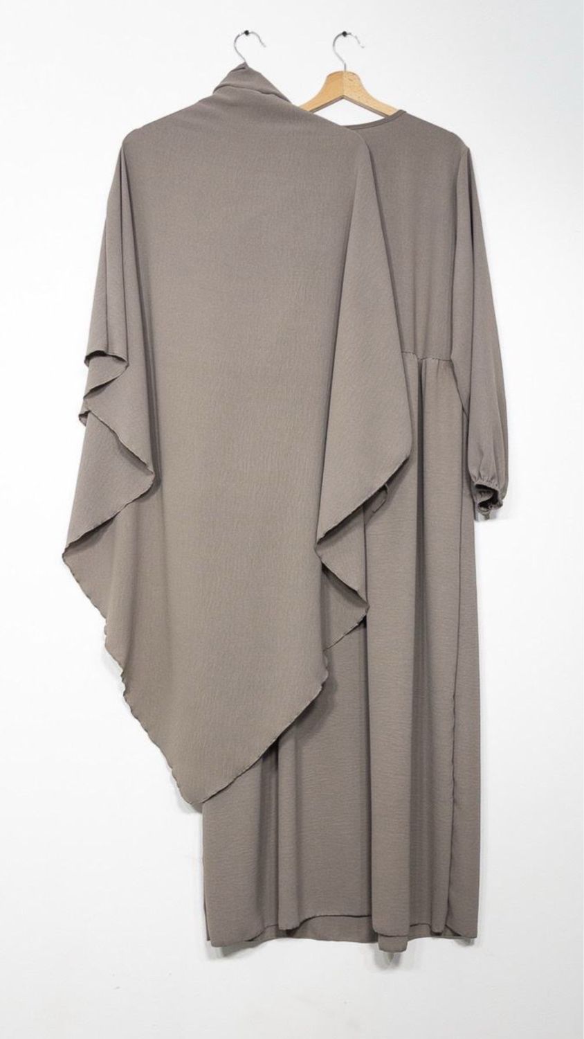 Set Abaya Khimar taupe