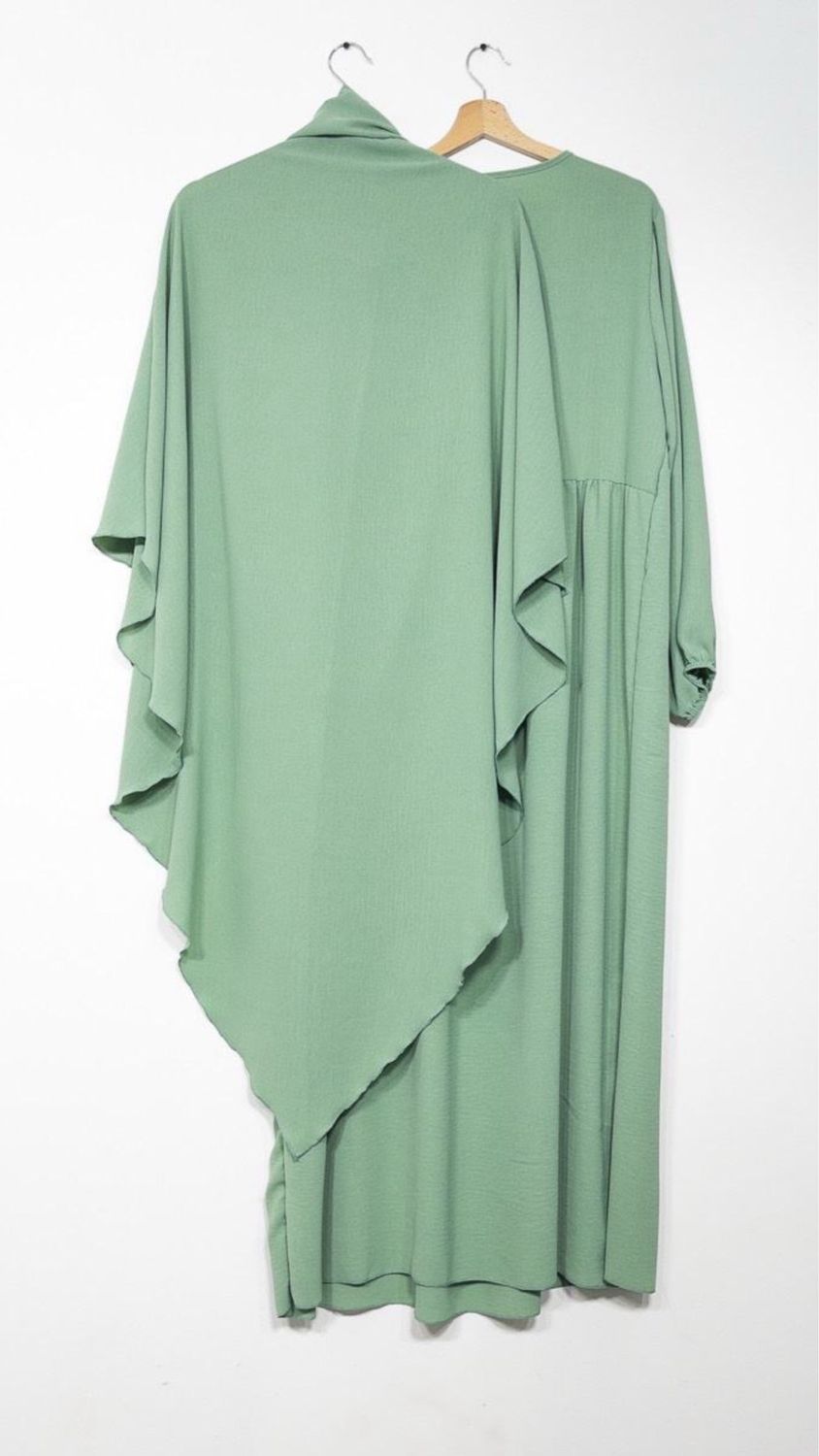 Set Abaya Khimar wasser grün