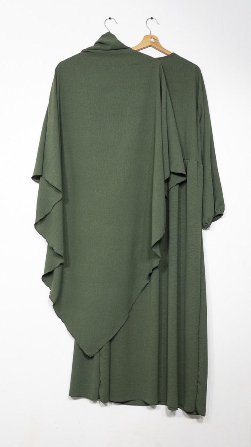 Set Abaya Khimar khaki