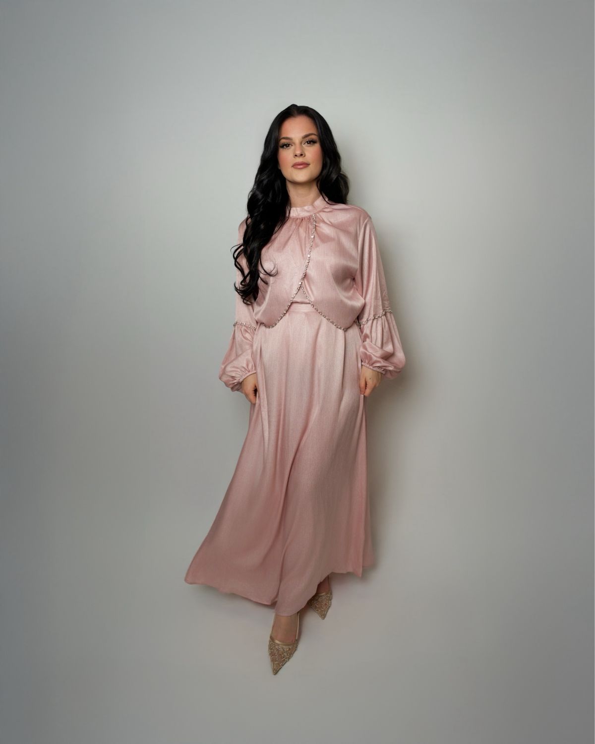 Luxuriöse Abaya rosa