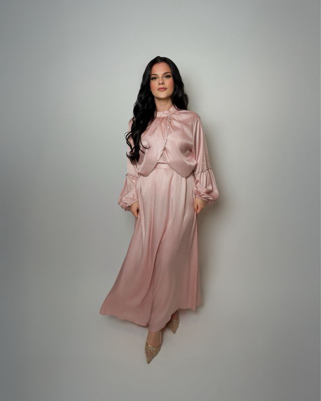 Luxuriöse Abaya rosa