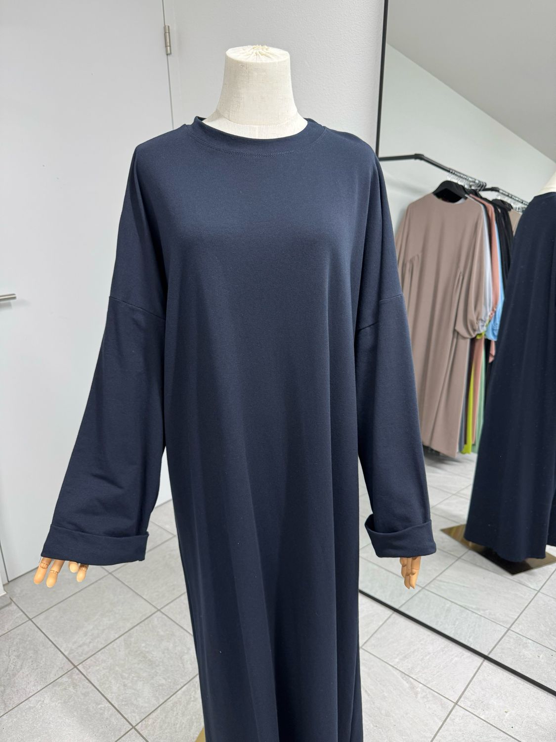 Basic Abaya Baumwolle dunkleblau