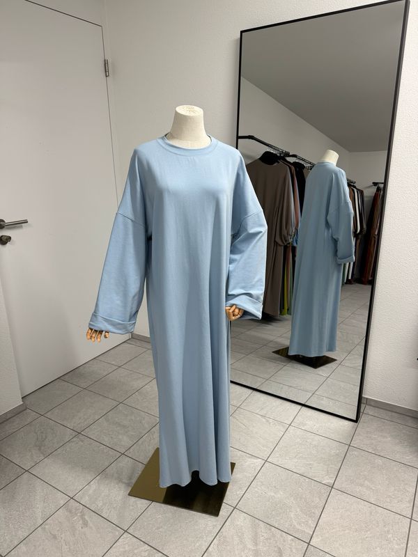 Basic Abaya Baumwolle babyblue