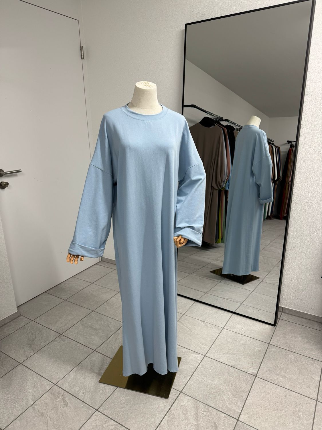 Basic Abaya Baumwolle babyblue