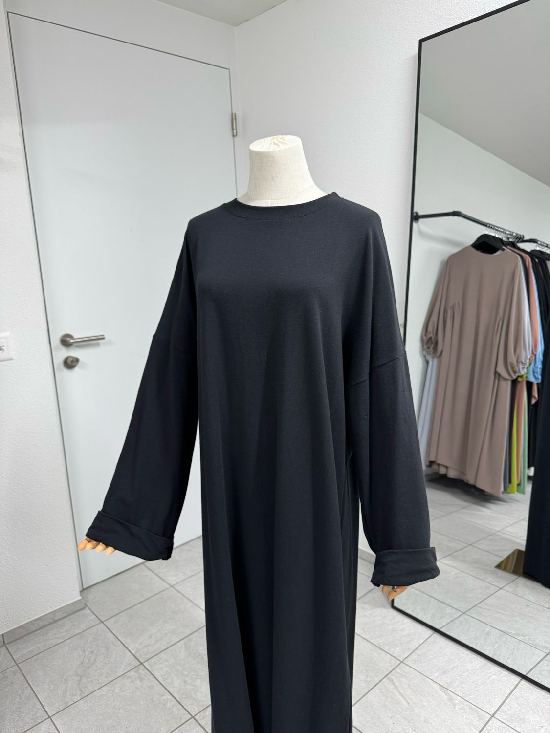 Basic Abaya Baumwolle schwarz